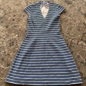 Lilly Pulitzer Blue and White Striped Midi Dress